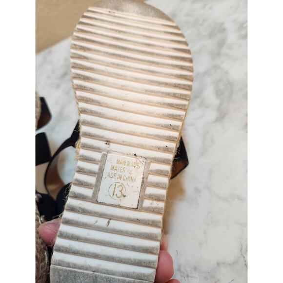 SODA Bryce‎ Girls Black Open Toe Espadrille Platform Wedge Sandals Size 13 - Picture 8 of 8